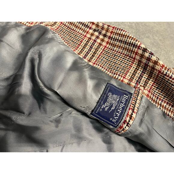 VTG Burberrys Tweed Blazer 40R English Woven Plaid Academia Preppy Old Money - Picture 7 of 10
